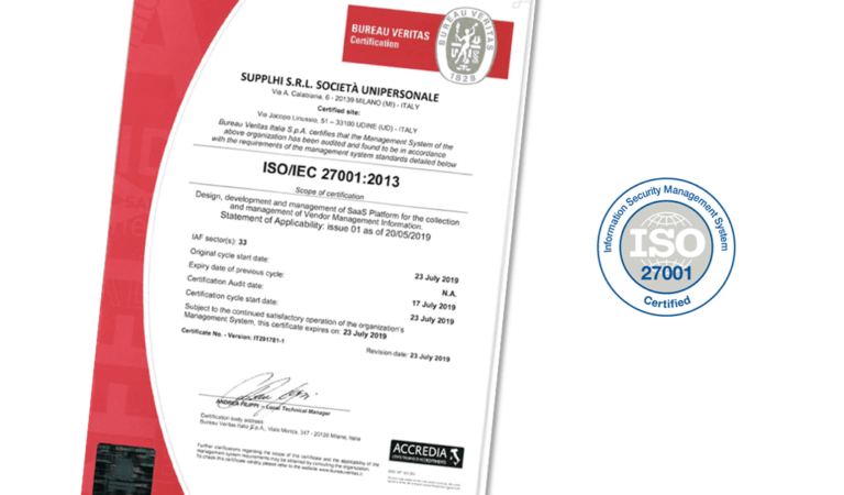 SupplHi achieves ISO 27001 Certification