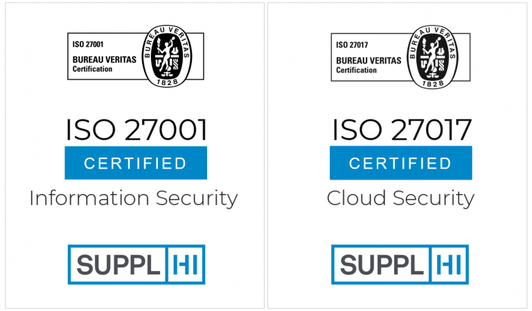 SupplHi SaaS doubles its ISO Certifications by achieving ISO/IEC 27017:2015 certification by Bureau Veritas