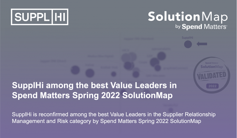 Once again, SupplHi is Leader among the Value Leaders in SXM identified by Spend Matters SolutionMap