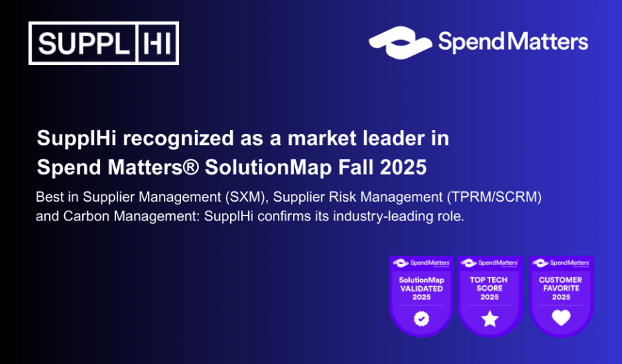 SupplHi recognized as a market leader in Spend Matters® SolutionMap Fall 2025